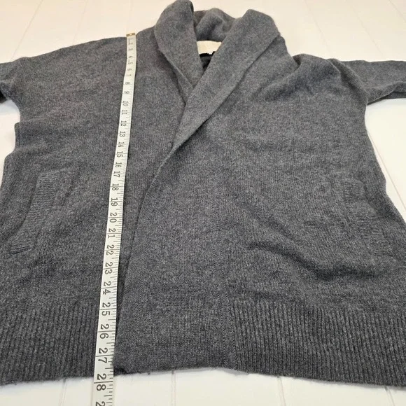 Naked Cashmere Women's XS Open Front Shawl Collar Cardigan Sweater Gray Oversize